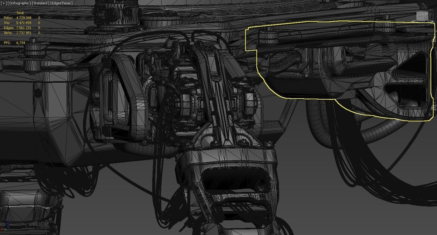 Sci-fi Turret robot 3D model_19