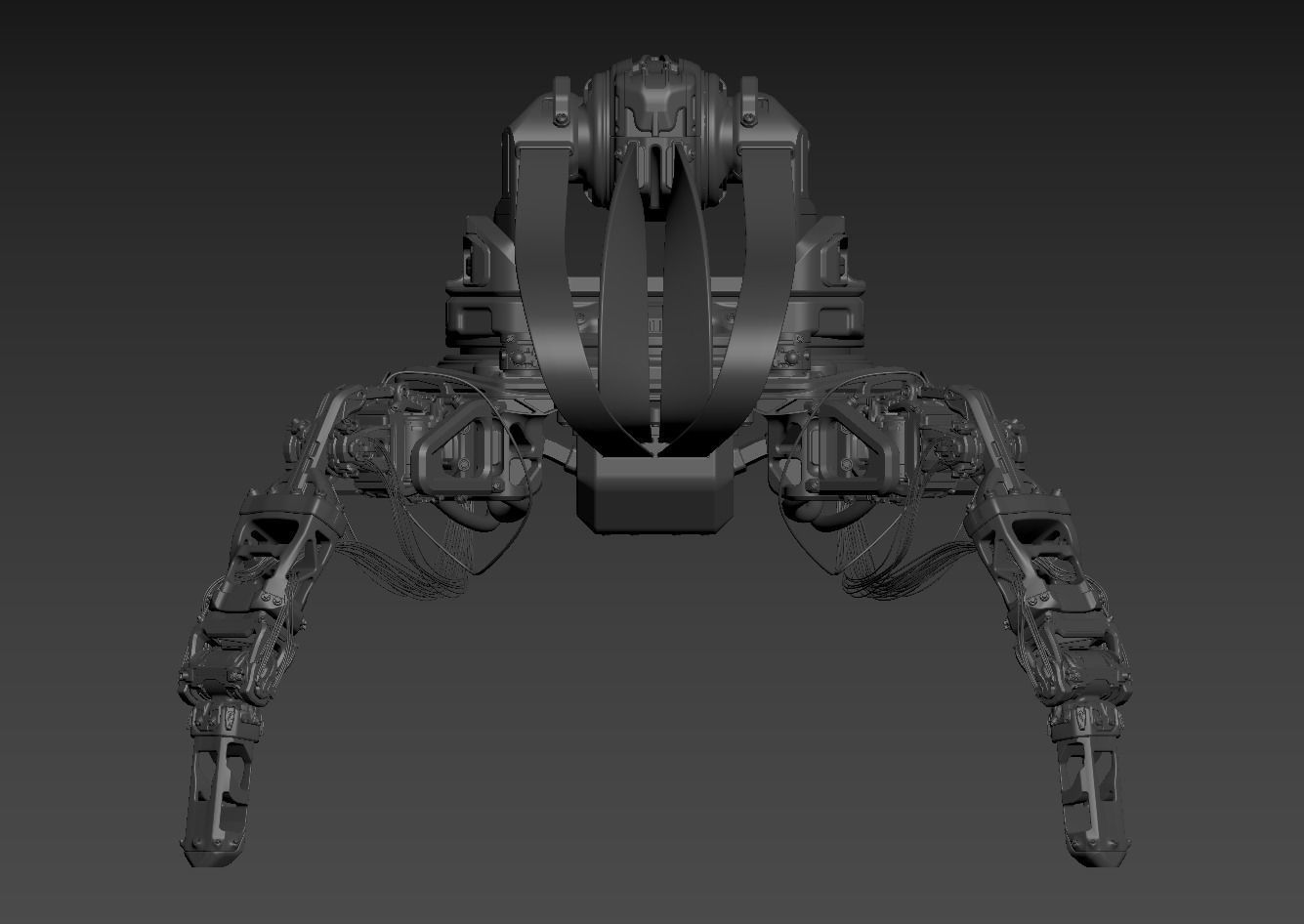 Sci-fi Turret robot 3D model_16