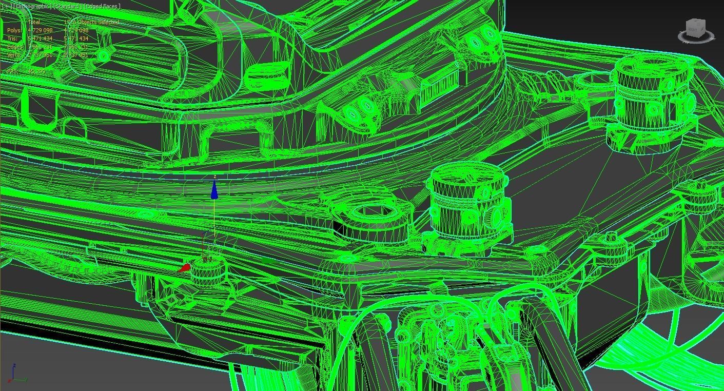 Sci-fi Turret robot 3D model_18