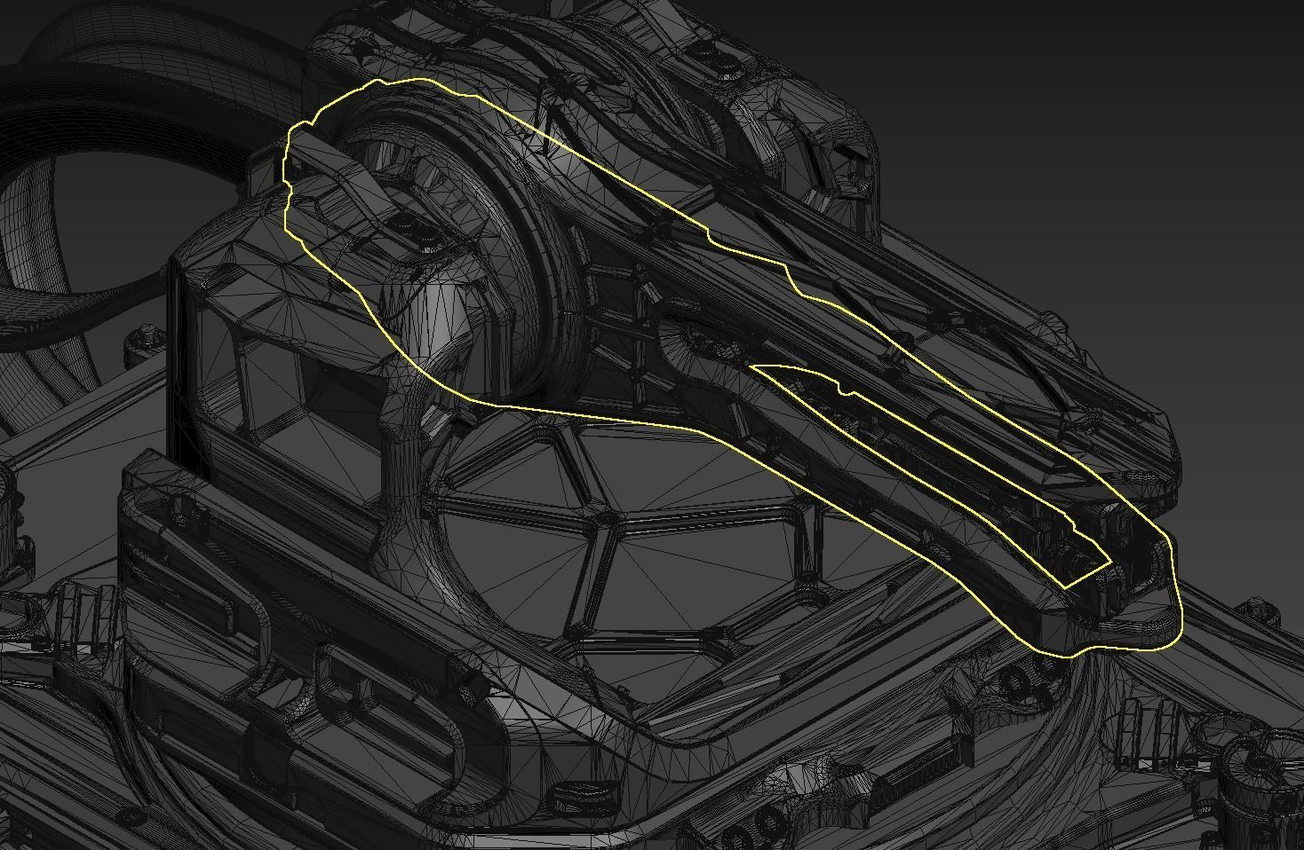 Sci-fi Turret robot 3D model_13