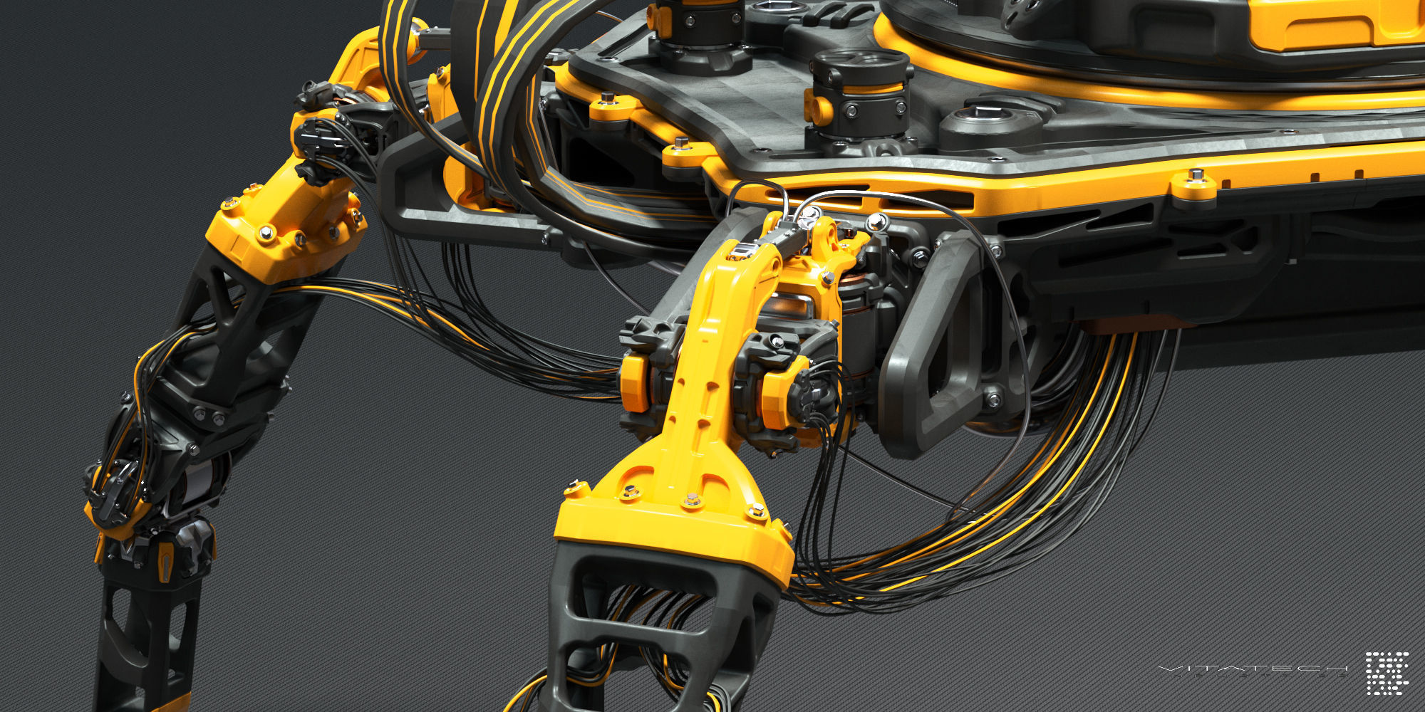 Sci-fi Turret robot 3D model_1