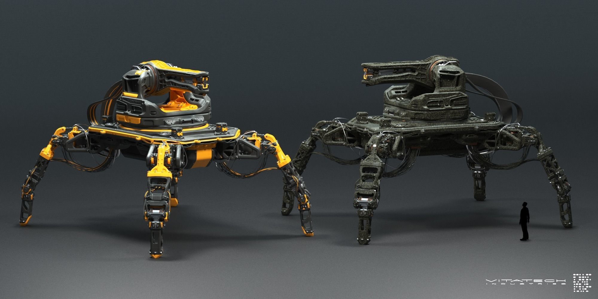 Sci-fi Turret robot 3D model_7