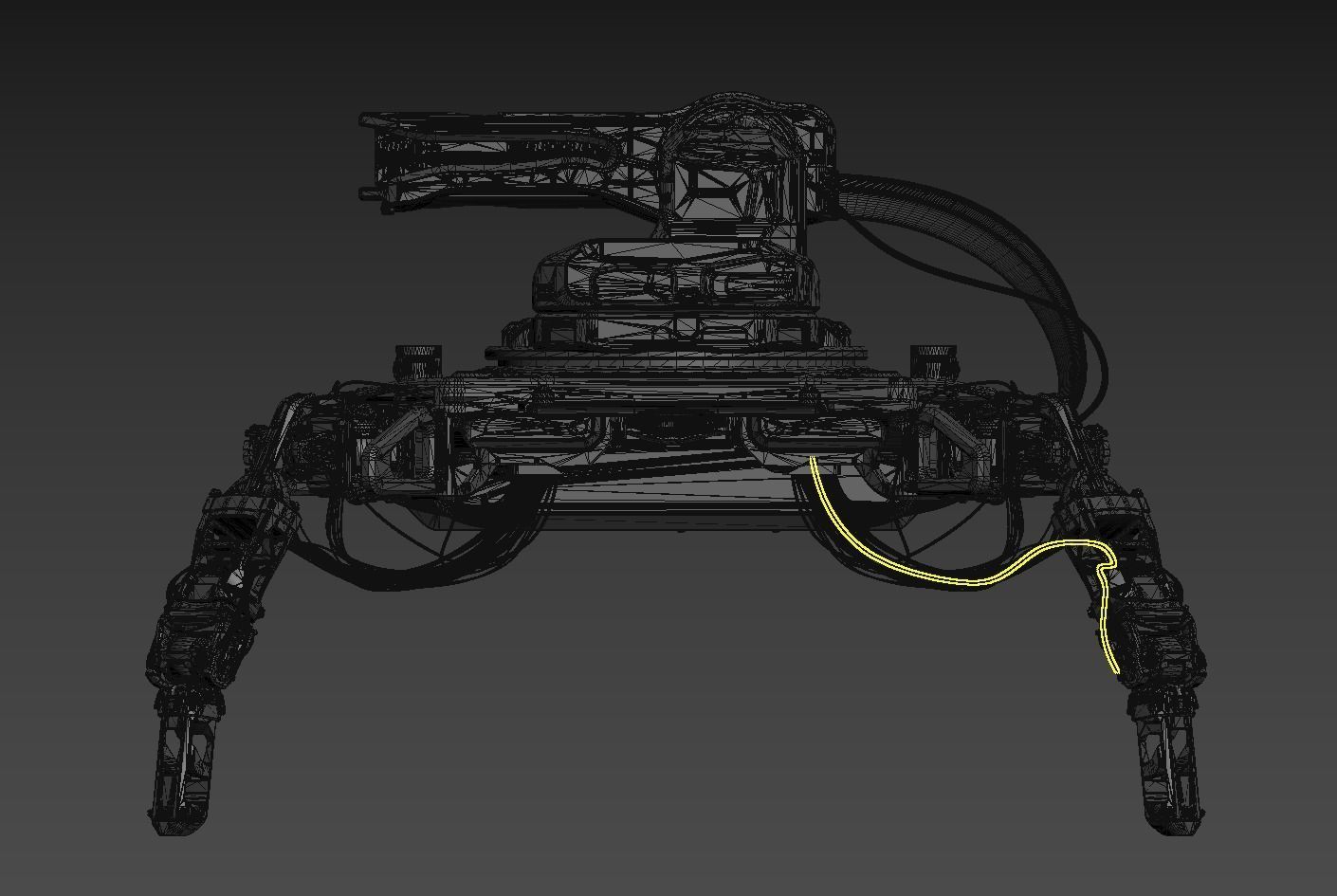 Sci-fi Turret robot 3D model_10