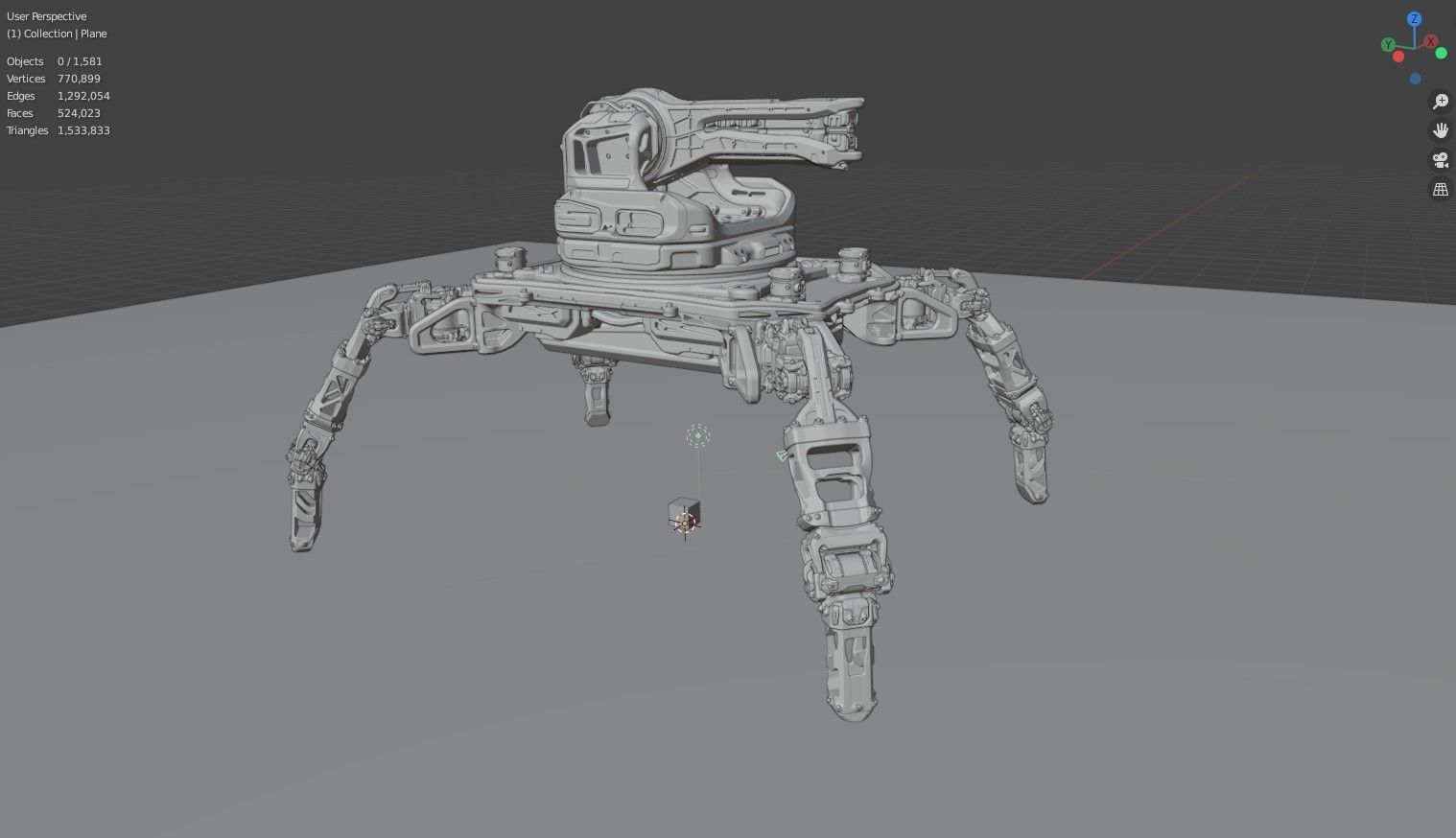 Sci-fi Turret robot 3D model_22