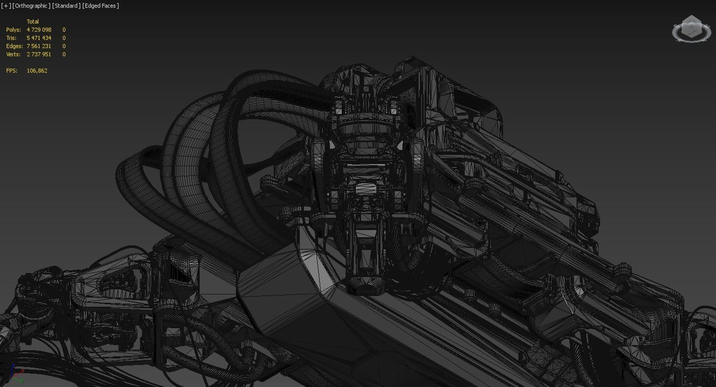 Sci-fi Turret robot 3D model_9