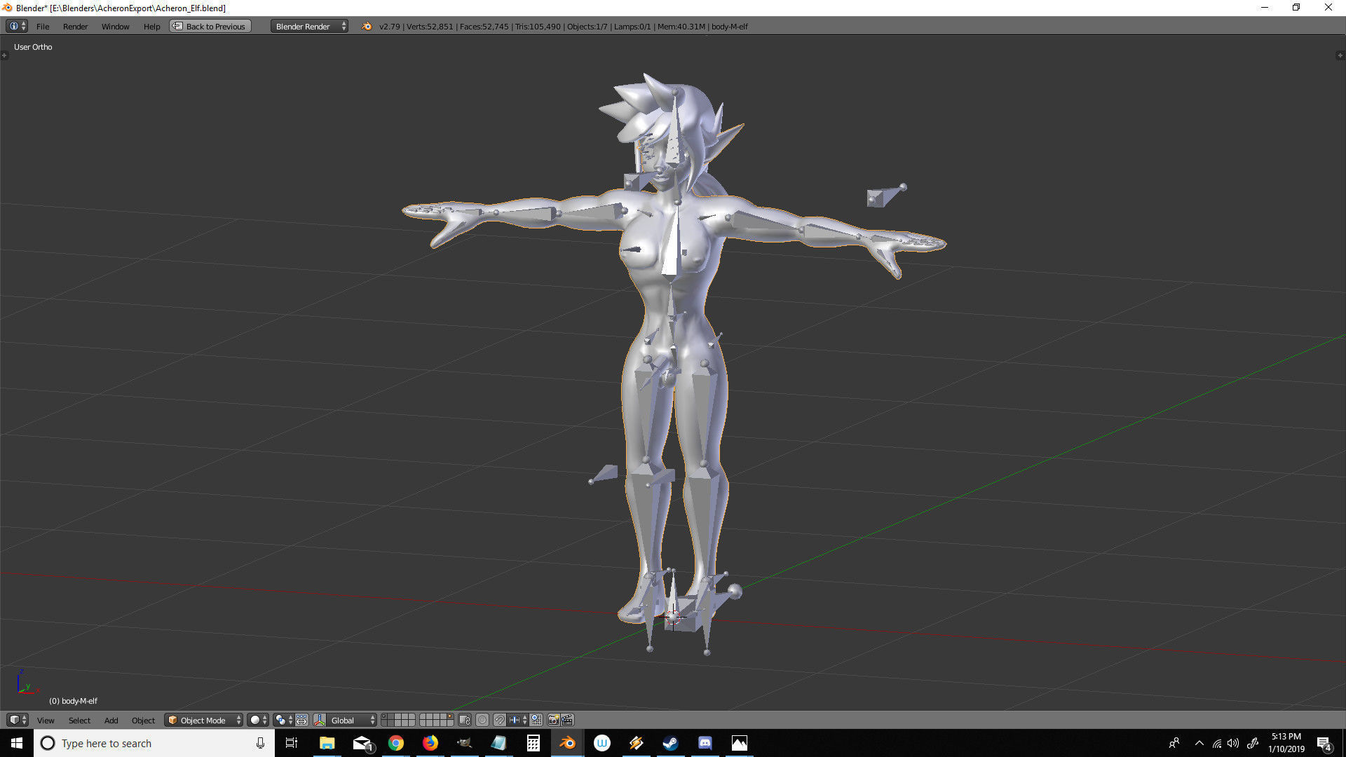 Acheron Elf Nude Low-poly 3D model_19
