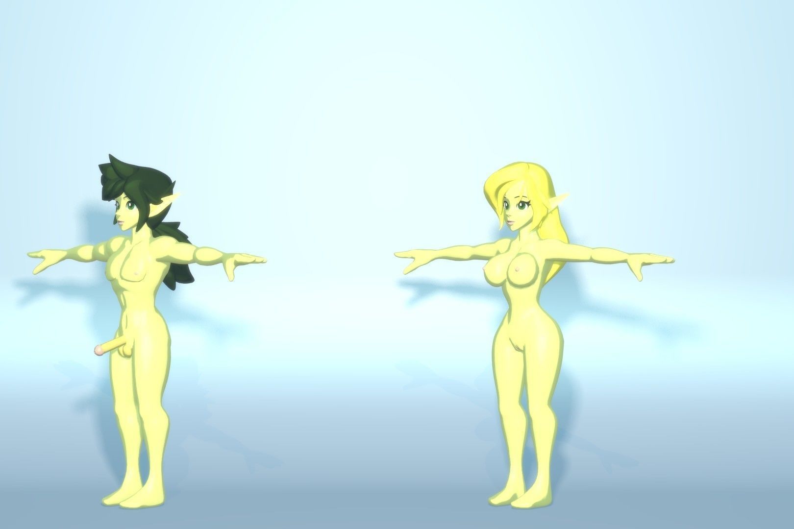 Acheron Elf Nude Low-poly 3D model_11