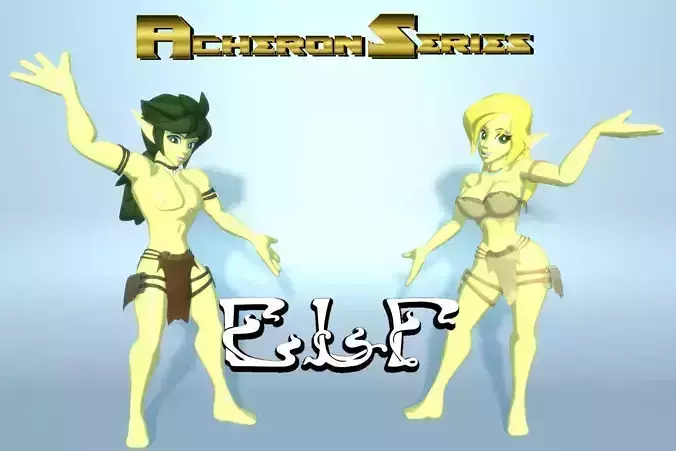 Acheron Elf Nude Low-poly 3D model