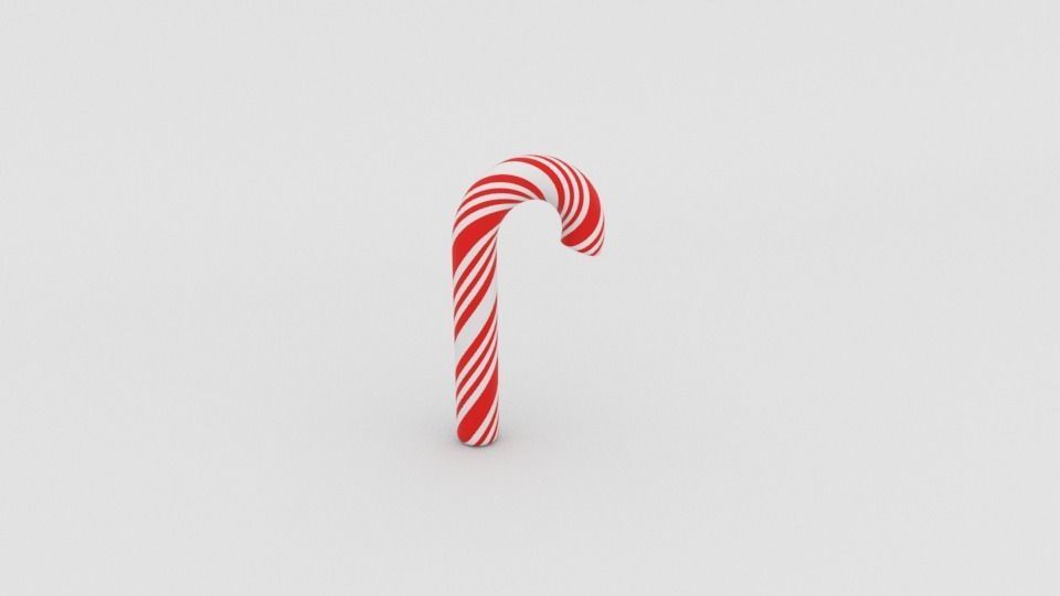 Candy cane 3D model_7