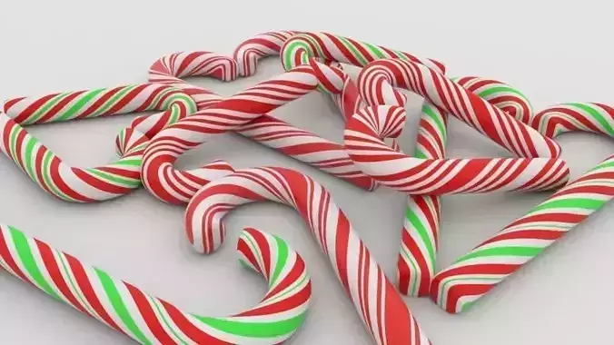 Candy cane 3D model