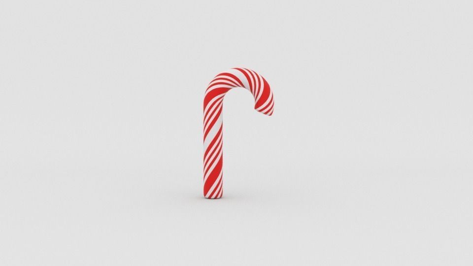 Candy cane 3D model_9