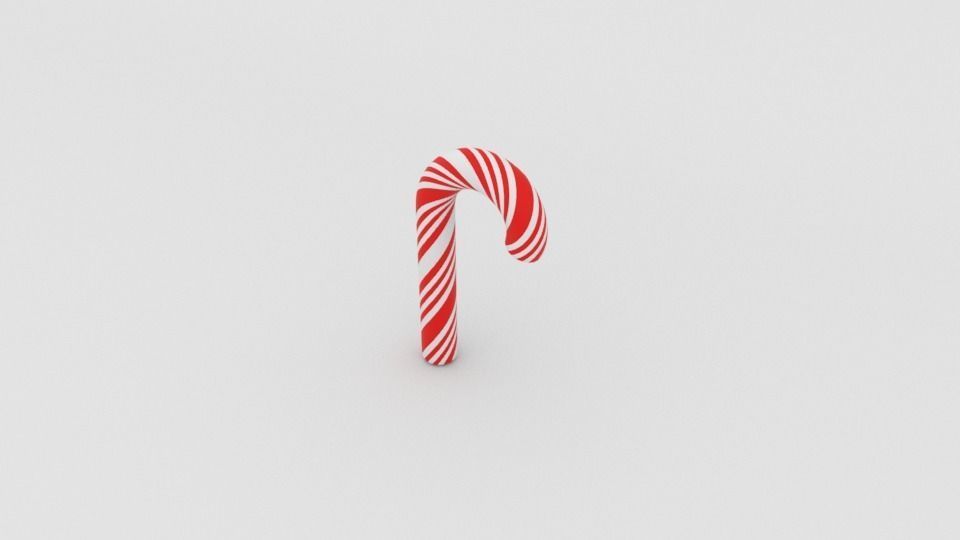 Candy cane 3D model_8