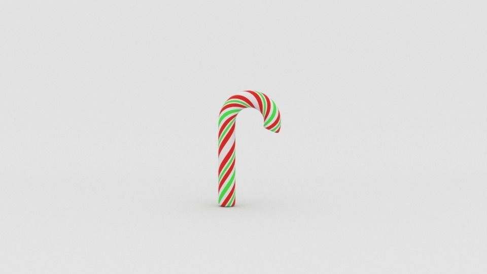 Candy cane 3D model_12