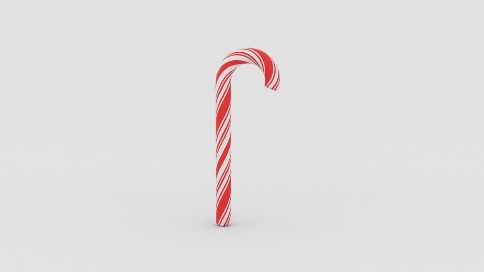 Candy cane 3D model_4