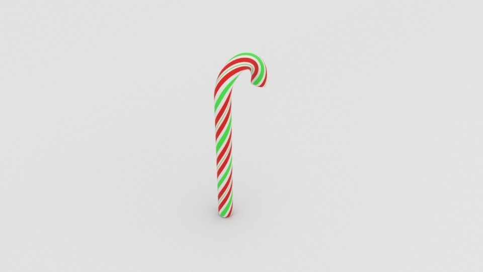 Candy cane 3D model_11