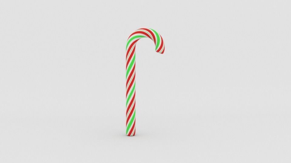 Candy cane 3D model_10