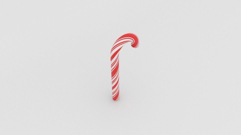 Candy cane 3D model_5