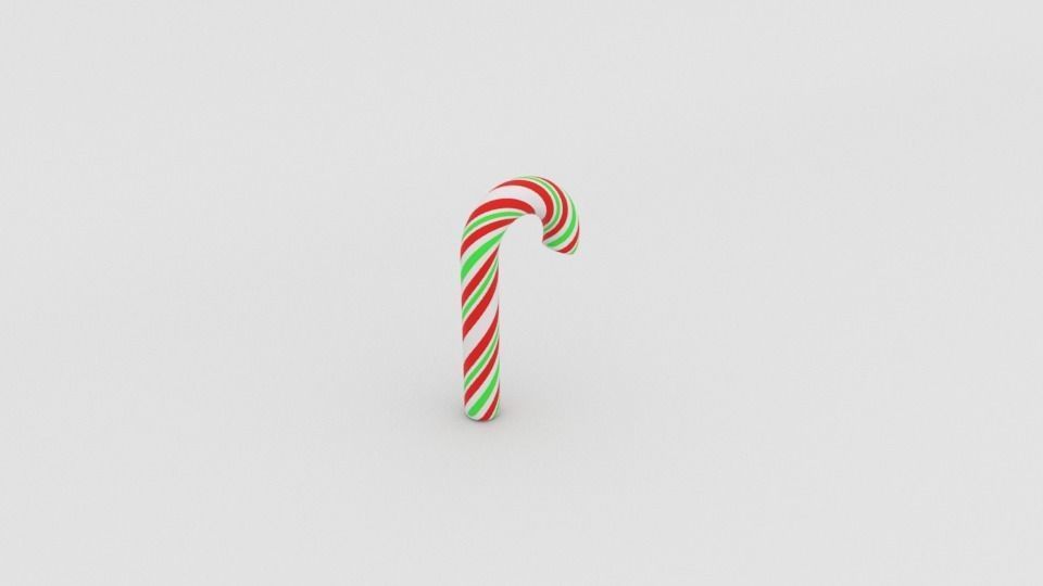 Candy cane 3D model_13