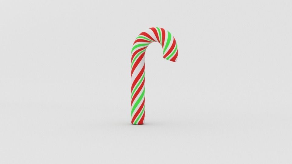 Candy cane 3D model_14