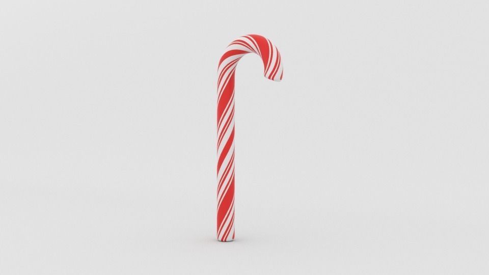 Candy cane 3D model_6