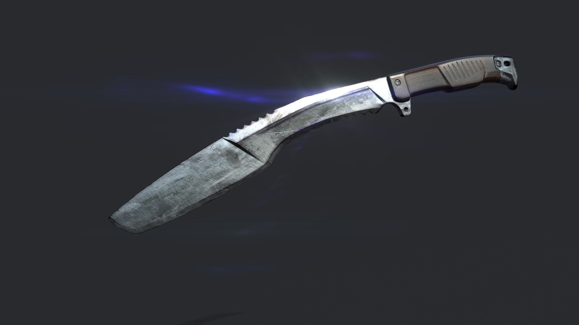 HQ Kukri Knife Free low-poly 3D model_2