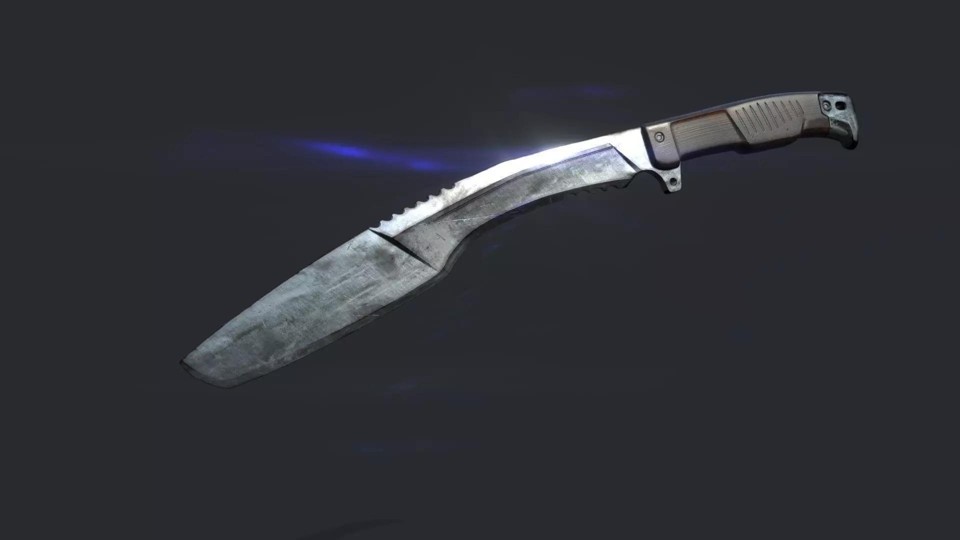 HQ Kukri Knife Free low-poly 3D model_0
