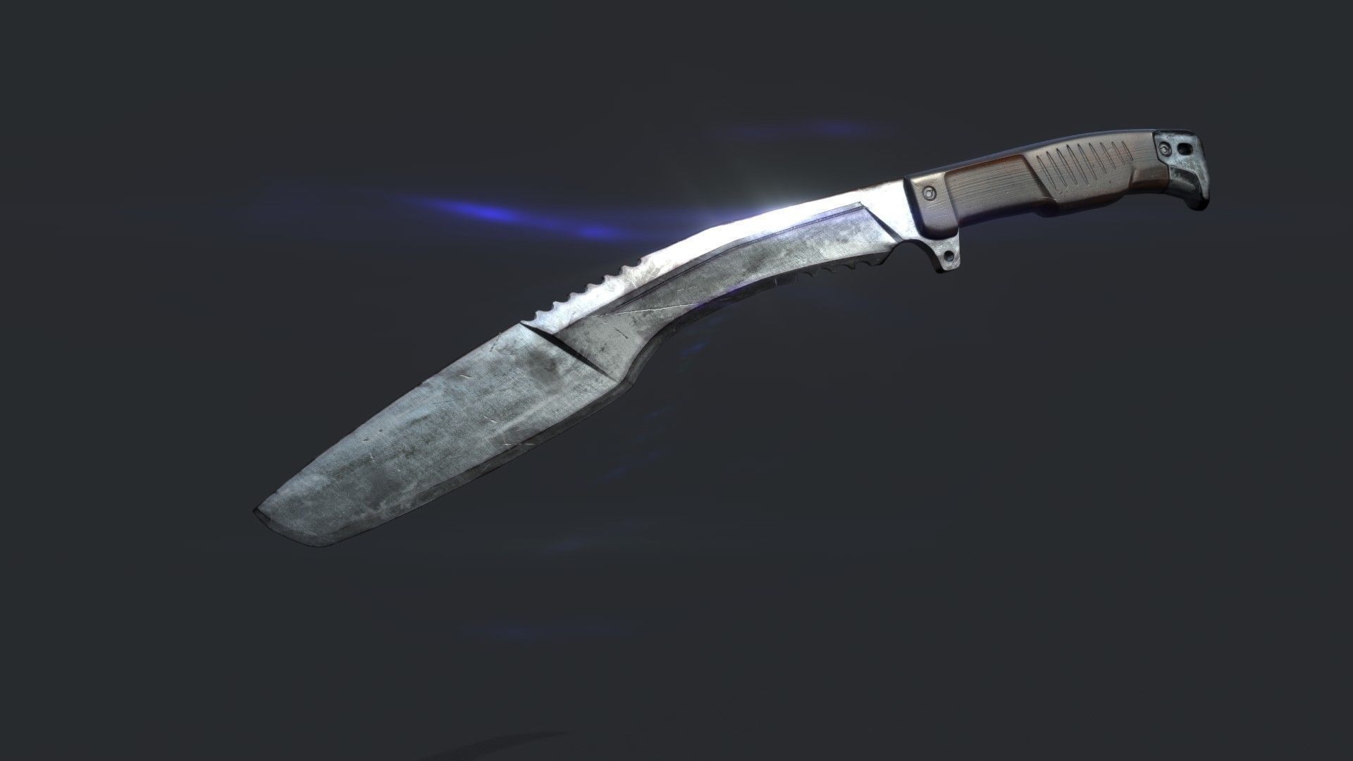 HQ Kukri Knife Free low-poly 3D model_3