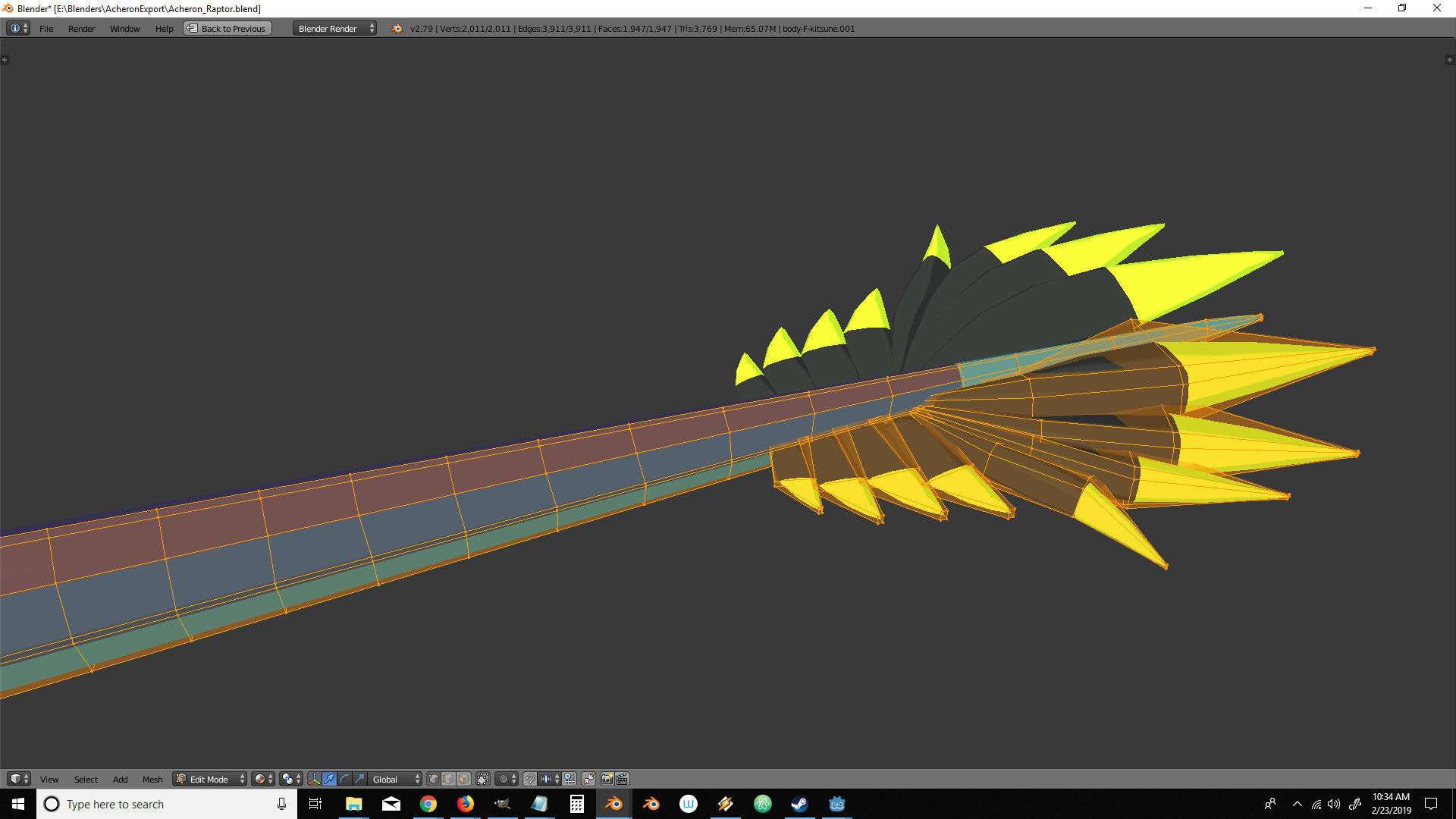 Acheron Raptor Nude Low-poly 3D model_18