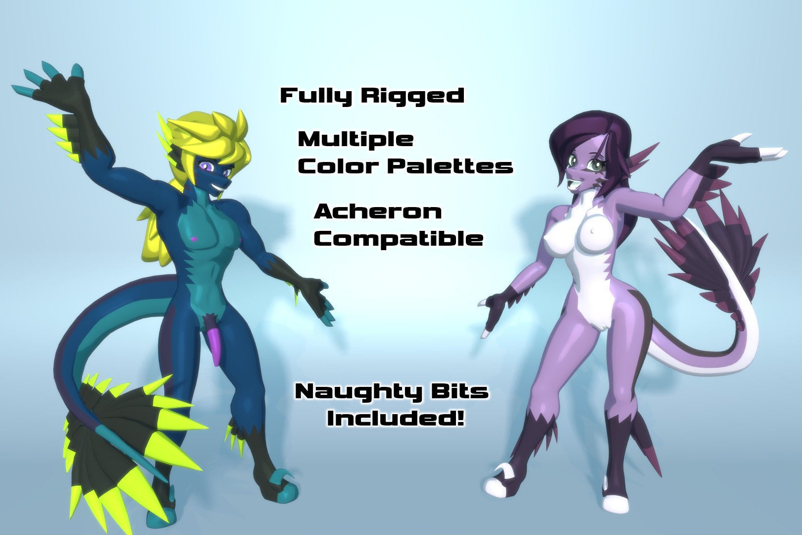 Acheron Raptor Nude Low-poly 3D model_1