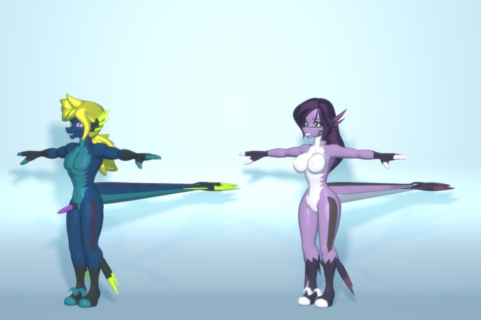 Acheron Raptor Nude Low-poly 3D model_20