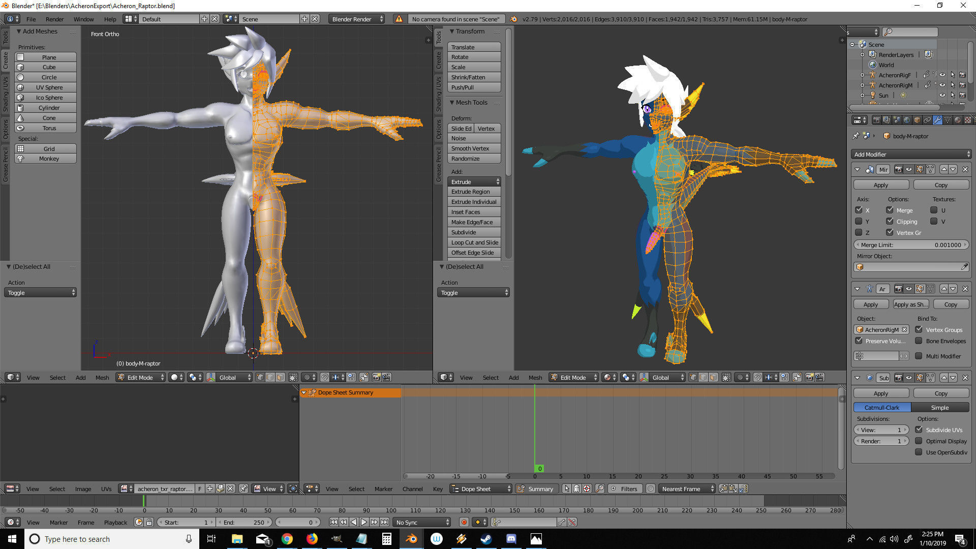 Acheron Raptor Nude Low-poly 3D model_14