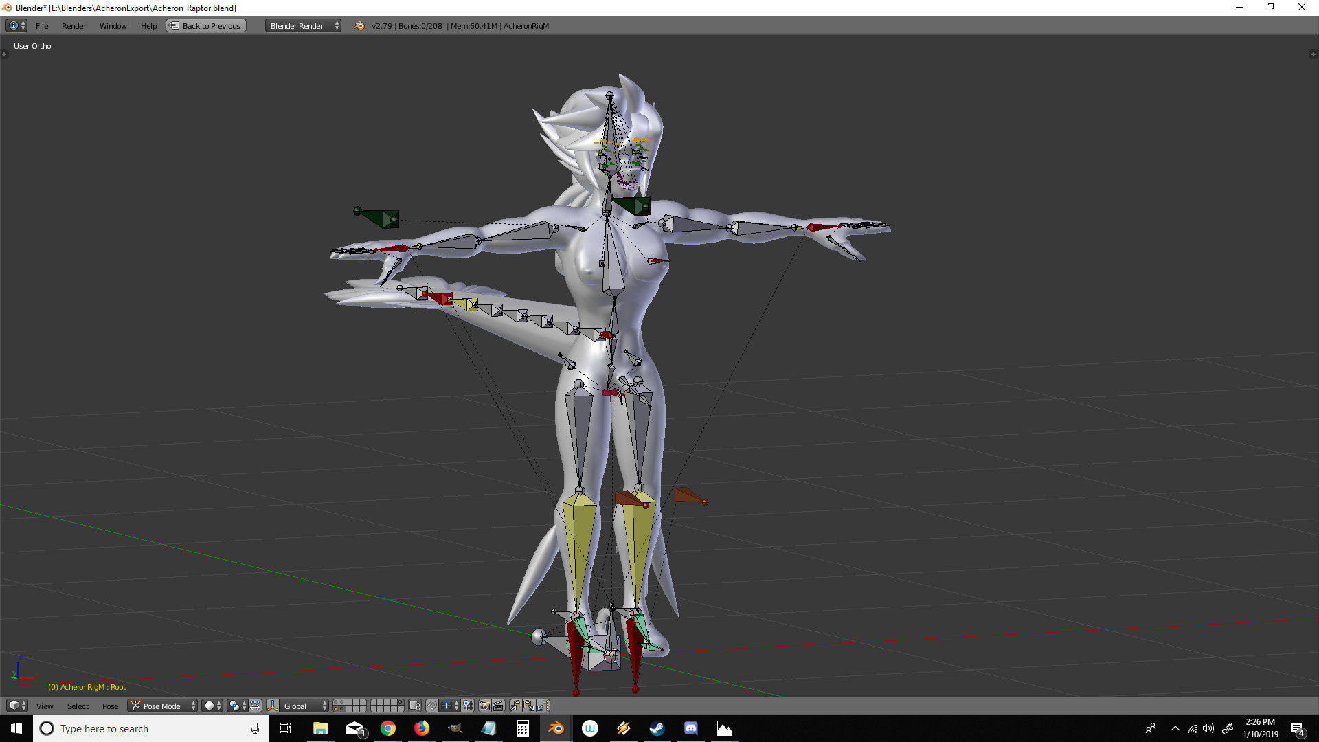 Acheron Raptor Nude Low-poly 3D model_16