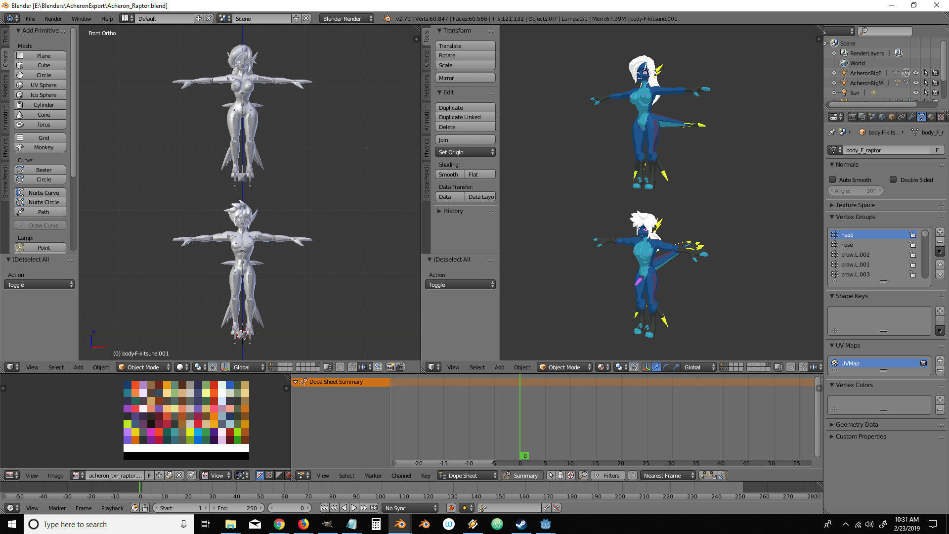 Acheron Raptor Nude Low-poly 3D model_12