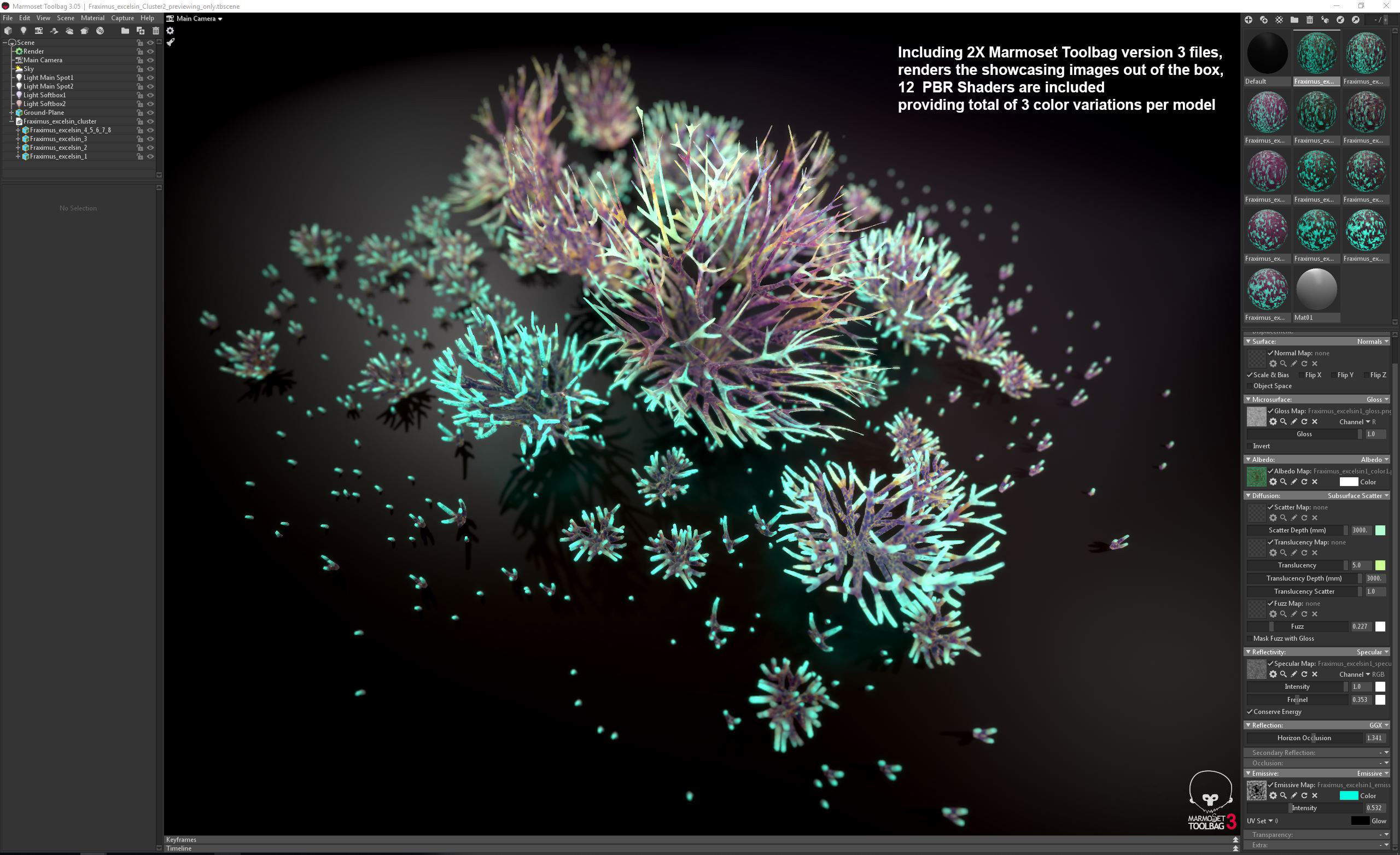 Alien Plant Fungus Type1 Low-poly 3D model_20