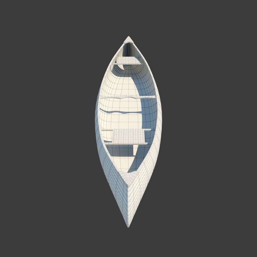 RedWood Canoe Boat 3D model_11