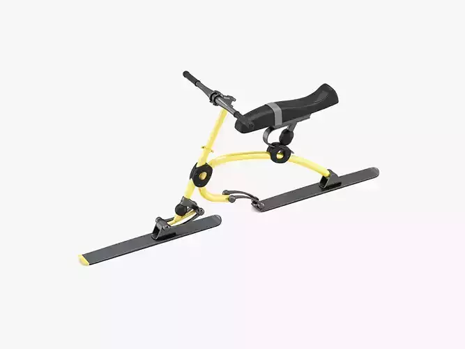 Skibob exercise bike with handlebar 3D model