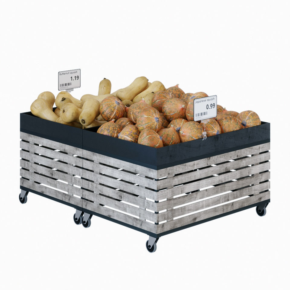 Fruit-Vegetable display racks 3D model_4