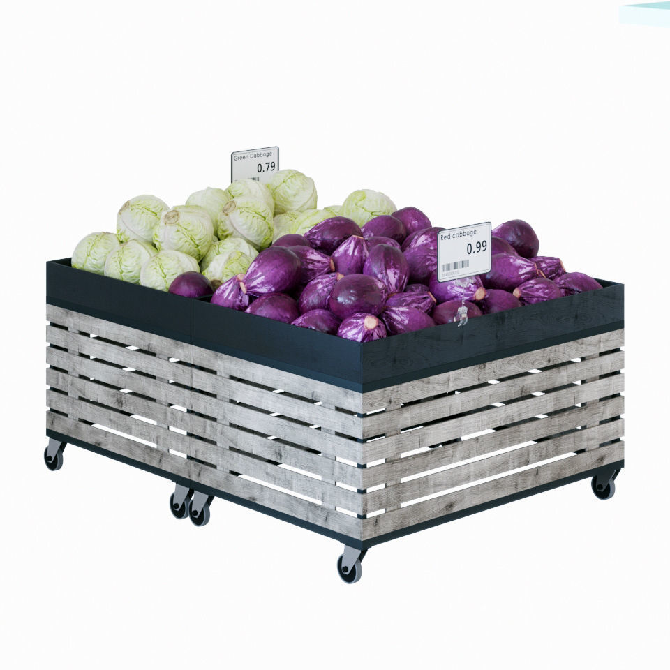 Fruit-Vegetable display racks 3D model_1