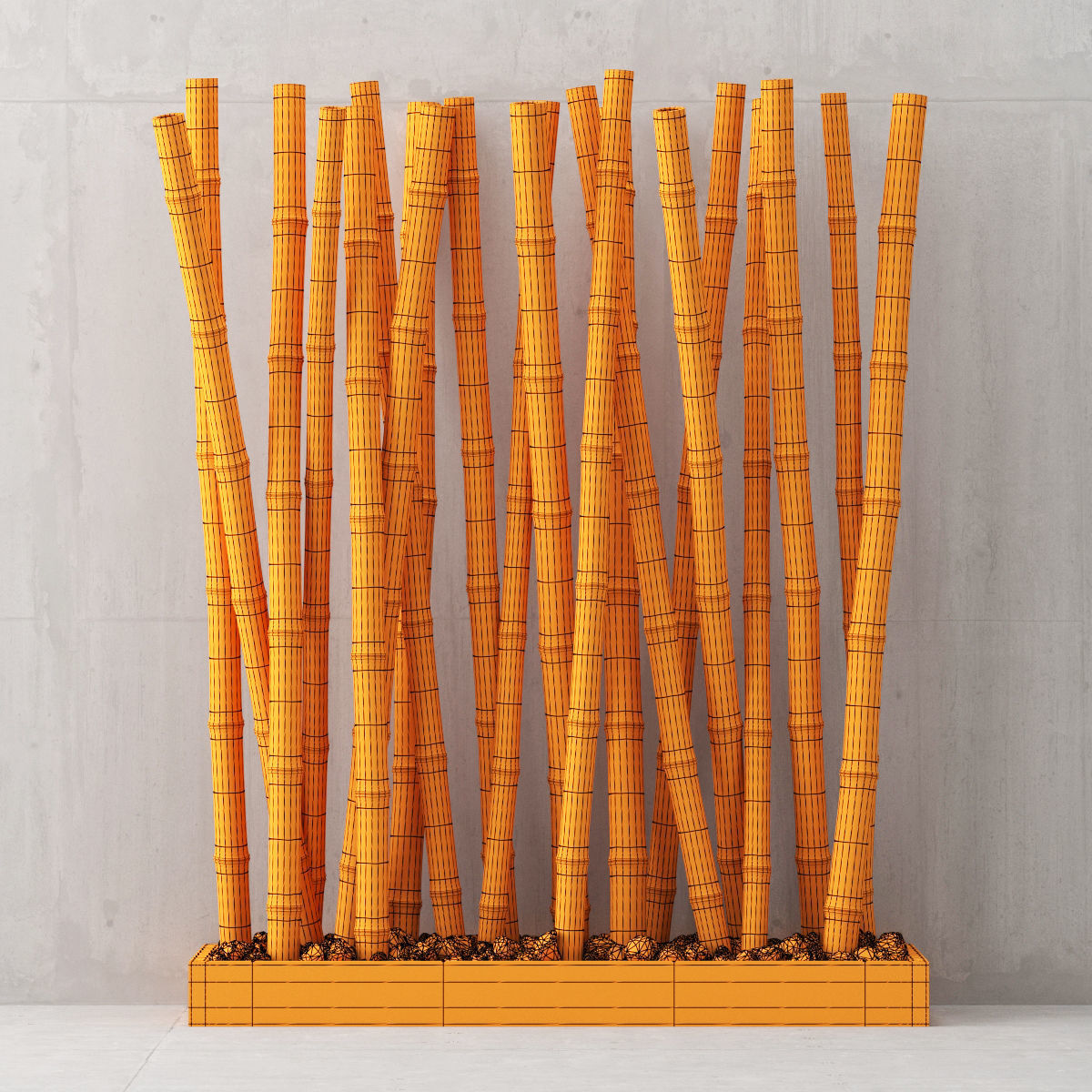 Bamboo decor box 3D model_7