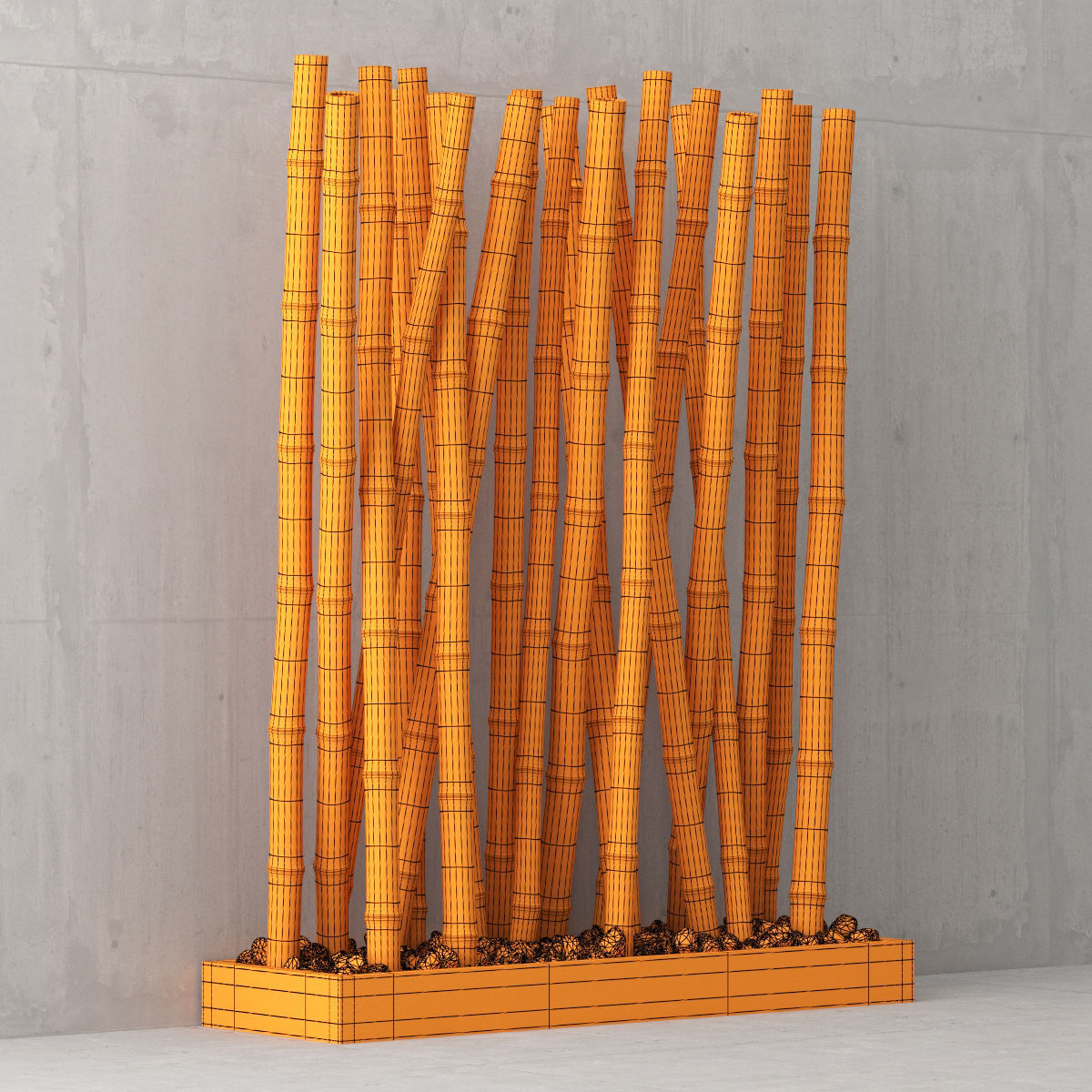 Bamboo decor box 3D model_6