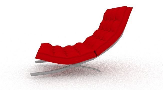 Barcelona Chair Low-poly 3D model_2