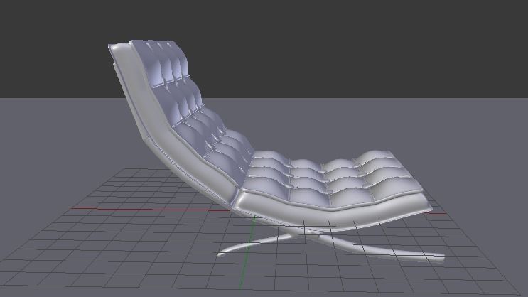 Barcelona Chair Low-poly 3D model_4