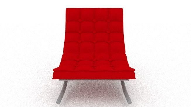 Barcelona Chair Low-poly 3D model_1
