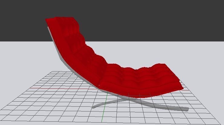 Barcelona Chair Low-poly 3D model_3