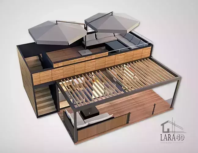 mobile home vacation house on 40m2 with roof top terrace