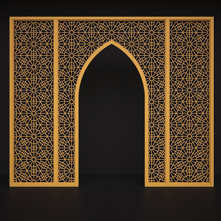 Arch with ornament with persian style 3D model_2