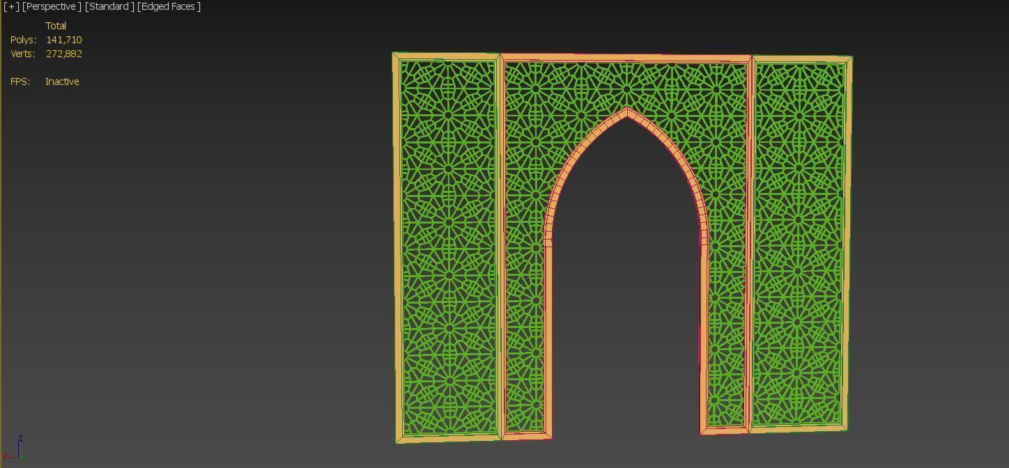 Arch with ornament with persian style 3D model_3