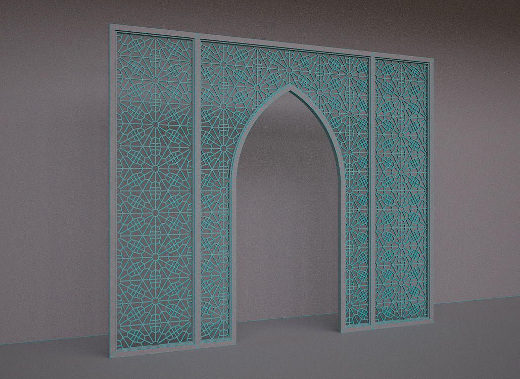 Arch with ornament with persian style 3D model_1