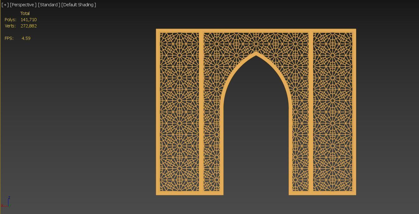 Arch with ornament with persian style 3D model_4