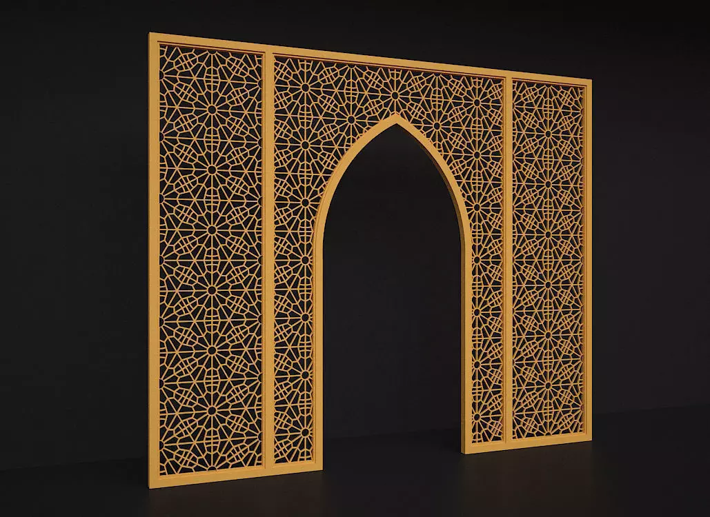 Arch with ornament with persian style 3D model_0